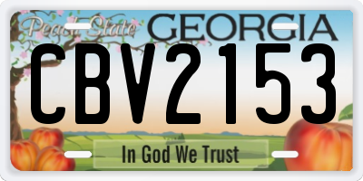 GA license plate CBV2153