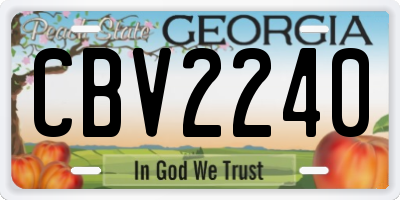 GA license plate CBV2240