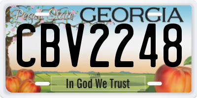 GA license plate CBV2248