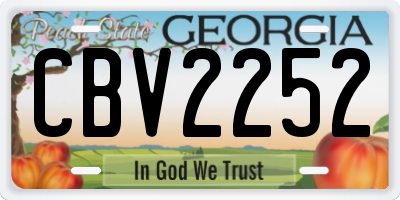 GA license plate CBV2252