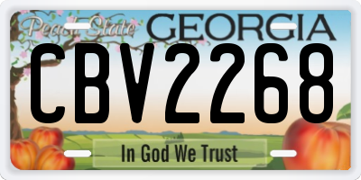 GA license plate CBV2268