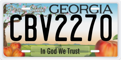 GA license plate CBV2270