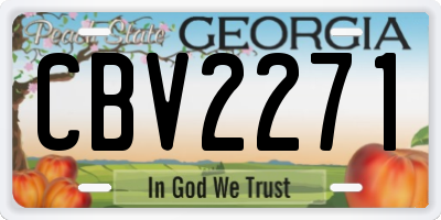 GA license plate CBV2271