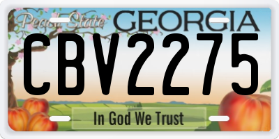 GA license plate CBV2275
