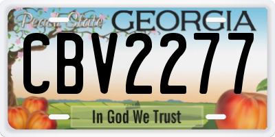 GA license plate CBV2277