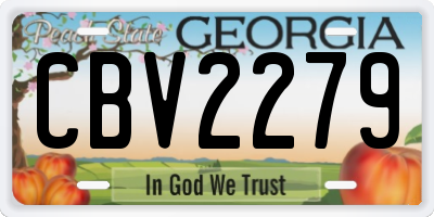 GA license plate CBV2279