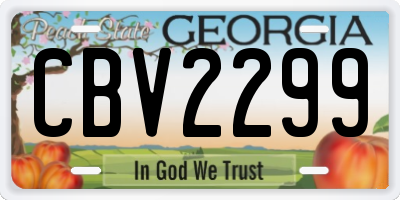 GA license plate CBV2299