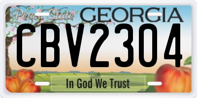 GA license plate CBV2304