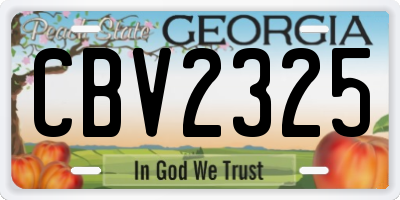 GA license plate CBV2325