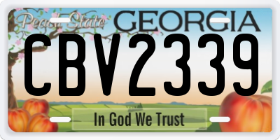 GA license plate CBV2339