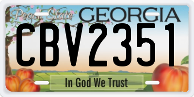 GA license plate CBV2351