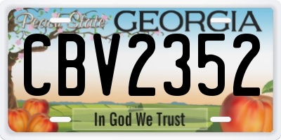 GA license plate CBV2352
