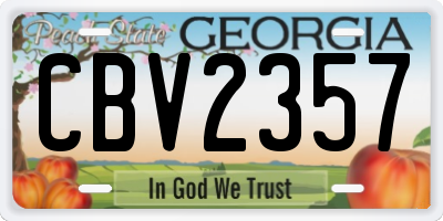 GA license plate CBV2357