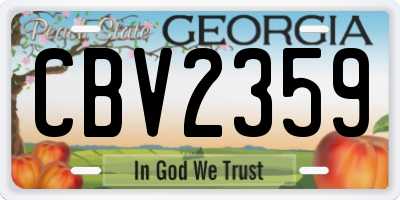 GA license plate CBV2359