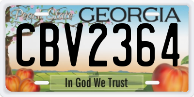 GA license plate CBV2364