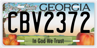 GA license plate CBV2372