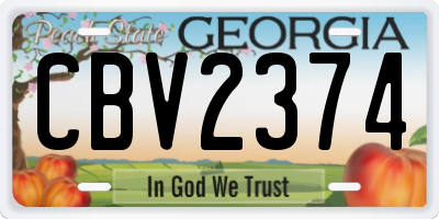 GA license plate CBV2374