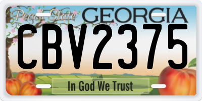 GA license plate CBV2375