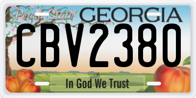 GA license plate CBV2380