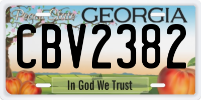 GA license plate CBV2382