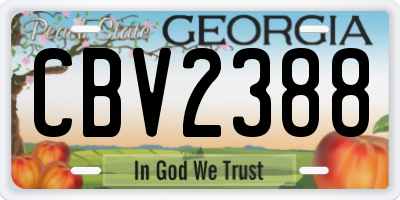 GA license plate CBV2388