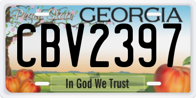 GA license plate CBV2397