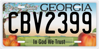 GA license plate CBV2399