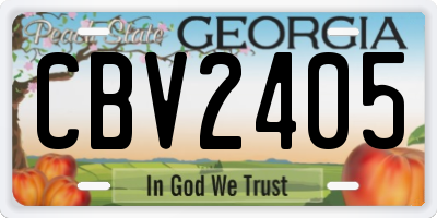 GA license plate CBV2405