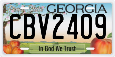 GA license plate CBV2409