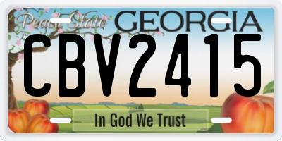 GA license plate CBV2415