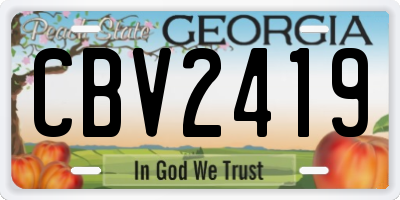 GA license plate CBV2419