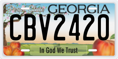 GA license plate CBV2420
