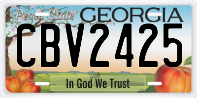 GA license plate CBV2425