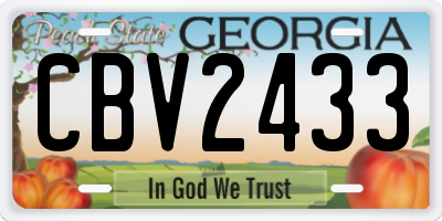 GA license plate CBV2433