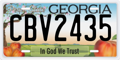 GA license plate CBV2435