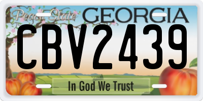 GA license plate CBV2439