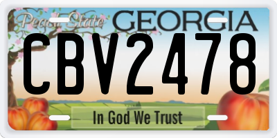 GA license plate CBV2478