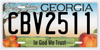 GA license plate CBV2511