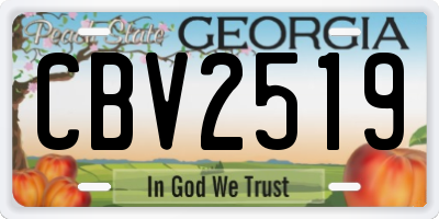 GA license plate CBV2519