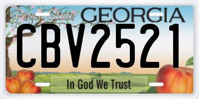 GA license plate CBV2521