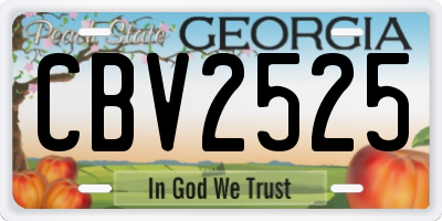 GA license plate CBV2525