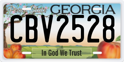 GA license plate CBV2528
