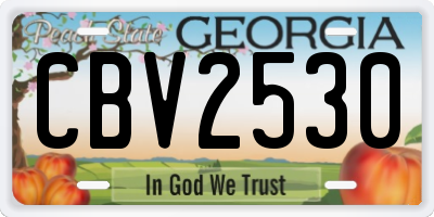 GA license plate CBV2530
