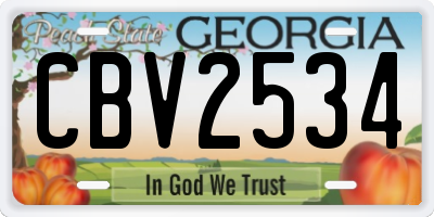 GA license plate CBV2534