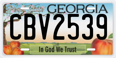 GA license plate CBV2539