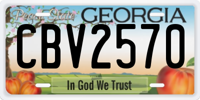 GA license plate CBV2570