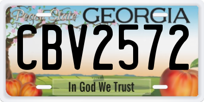 GA license plate CBV2572