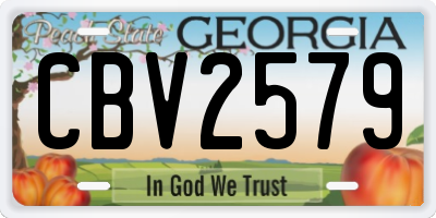 GA license plate CBV2579