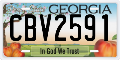 GA license plate CBV2591