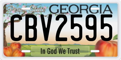 GA license plate CBV2595